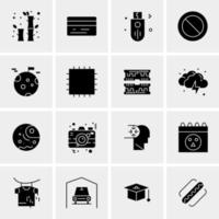 16 iconos de negocios universales vector ilustración de icono creativo para usar en proyectos relacionados con la web y dispositivos móviles