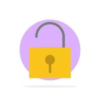 Lock Unlocked User Interface Abstract Circle Background Flat color Icon vector