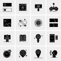 16 iconos de negocios universales vector ilustración de icono creativo para usar en proyectos relacionados con la web y dispositivos móviles