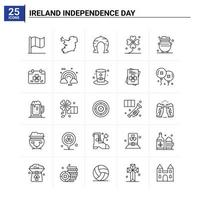 25 Ireland Independence Day icon set vector background