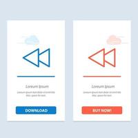 Arrow Back Reverse Rewind  Blue and Red Download and Buy Now web Widget Card Template vector