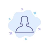 Avatar Support Woman Blue Icon on Abstract Cloud Background vector