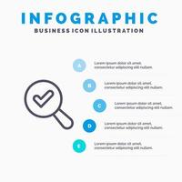 Find Search View Line icon with 5 steps presentation infographics Background vector