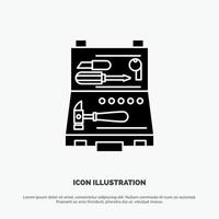 Tools Building Construction Repair Box solid Glyph Icon vector