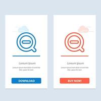 Search Less Remove Delete  Blue and Red Download and Buy Now web Widget Card Template vector