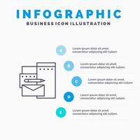 Advertising Branding Identity Corporate Line icon with 5 steps presentation infographics Background vector