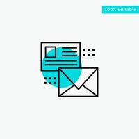 Mailing Conversation Emails List Mail turquoise highlight circle point Vector icon