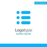 lista tarea texto escribir azul sólido logotipo plantilla lugar para eslogan vector