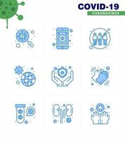 Coronavirus Precaution Tips icon for healthcare guidelines presentation 9 Blue icon pack such as virus infection communication incident transfer viral coronavirus 2019nov disease Vector Design El