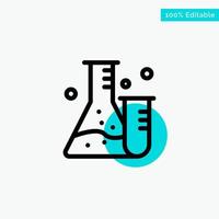 Flask Tube Lab Science turquoise highlight circle point Vector icon