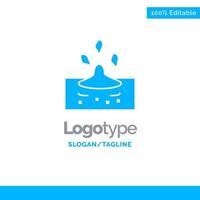 Drop Rain Rainy Water Blue Solid Logo Template Place for Tagline vector