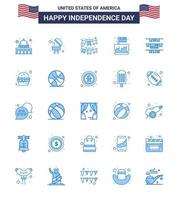 Editable Vector Blue Pack of USA Day 25 Simple Blues of buntings party buntings independence festival Editable USA Day Vector Design Elements