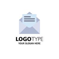 Email Mail Message Text Business Logo Template Flat Color vector