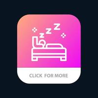 Bed Bedroom Clean Cleaning Mobile App Button Android and IOS Line Version vector