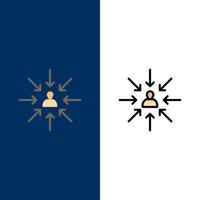 Candidate Choice Choose Focus Selection  Icons Flat and Line Filled Icon Set Vector Blue Background