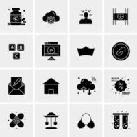 16 iconos de negocios universales vector ilustración de icono creativo para usar en proyectos relacionados con la web y dispositivos móviles