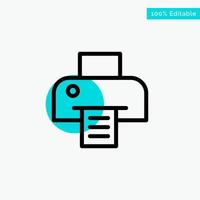 Printer Printing Print turquoise highlight circle point Vector icon