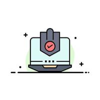 Antivirus Computer Internet Laptop Protected Protection Security  Business Flat Line Filled Icon Vector Banner Template