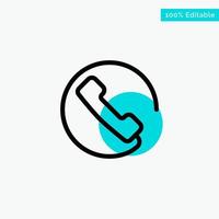 Answer Call Phone turquoise highlight circle point Vector icon