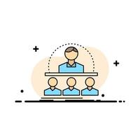 Business coach course instructor mentor Flat Color Icon Vector