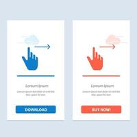 Finger Gestures Right Slide Swipe  Blue and Red Download and Buy Now web Widget Card Template vector