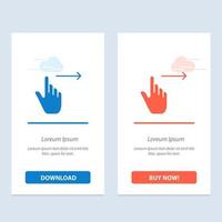 Finger Gestures Right Slide Swipe  Blue and Red Download and Buy Now web Widget Card Template vector