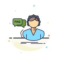 FAQ Assistance call consultation help Flat Color Icon Vector