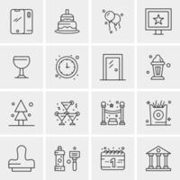 16 iconos de negocios universales vector ilustración de icono creativo para usar en proyectos relacionados con la web y dispositivos móviles