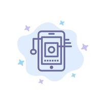 Mobile Cell Hardware Network Blue Icon on Abstract Cloud Background vector