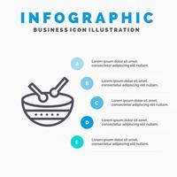 icono de línea de desfile irlandés de instrumento de tambor con fondo de infografía de presentación de 5 pasos vector