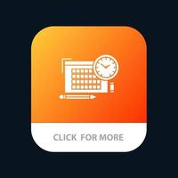 Time File Pen Focus Mobile App Button Android and IOS Glyph Version vector