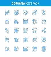 25 Blue Set of corona virus epidemic icons such as healthcare water dropper washing hands viral coronavirus 2019nov disease Vector Design Elements