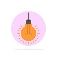 Light Bulb Idea Tips Suggestion Abstract Circle Background Flat color Icon vector