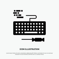 Key Keyboard Hardware Repair solid Glyph Icon vector