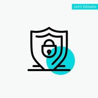 Internet Shield Lock Security turquoise highlight circle point Vector icon