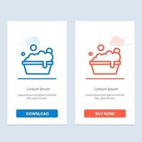 Bowl Cleaning Washing  Blue and Red Download and Buy Now web Widget Card Template vector