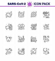 Coronavirus awareness icons 16 Line icon Corona Virus Flu Related such as medication gestures healthcare virus laboratory viral coronavirus 2019nov disease Vector Design Elements