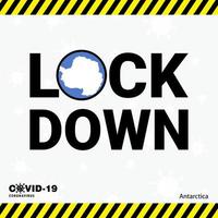 Coronavirus Antarctica Lock DOwn Typography with country flag Coronavirus pandemic Lock Down Design vector