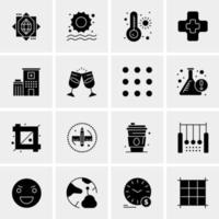 16 iconos de negocios universales vector ilustración de icono creativo para usar en proyectos relacionados con la web y dispositivos móviles