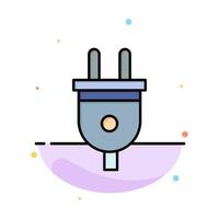 Electric Plug Power Power Plug Abstract Flat Color Icon Template vector