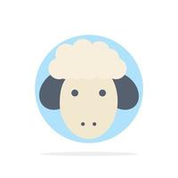 Easter Lamb Sheep Spring Abstract Circle Background Flat color Icon vector