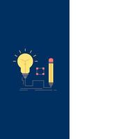 Idea insight key lamp lightbulb Flat Color Icon Vector