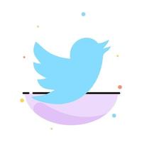 plantilla de icono de color plano abstracto de red social twitter vector