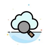 Cloud Search Research Abstract Flat Color Icon Template vector