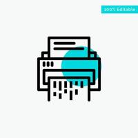 Confidential Data Delete Document File Information Shredder turquoise highlight circle point Vector icon