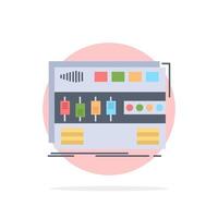 Audio mastering module rackmount sound Flat Color Icon Vector