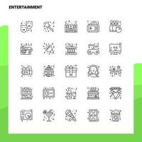 conjunto de iconos de línea de entretenimiento conjunto de 25 iconos diseño de estilo minimalista vectorial conjunto de iconos negros paquete de pictogramas lineales vector