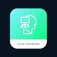 Planning Theory Mind Head Mobile App Button Android and IOS Line Version vector