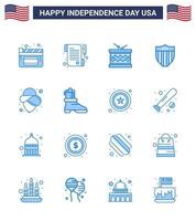 16 Creative USA Icons Modern Independence Signs and 4th July Symbols of hat usa irish usa shield Editable USA Day Vector Design Elements