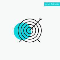 Target Dart Goal Focus turquoise highlight circle point Vector icon